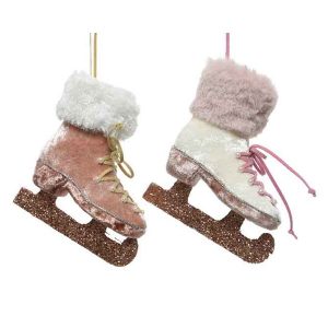 Skates polyester glitters, fake fur 2col ass